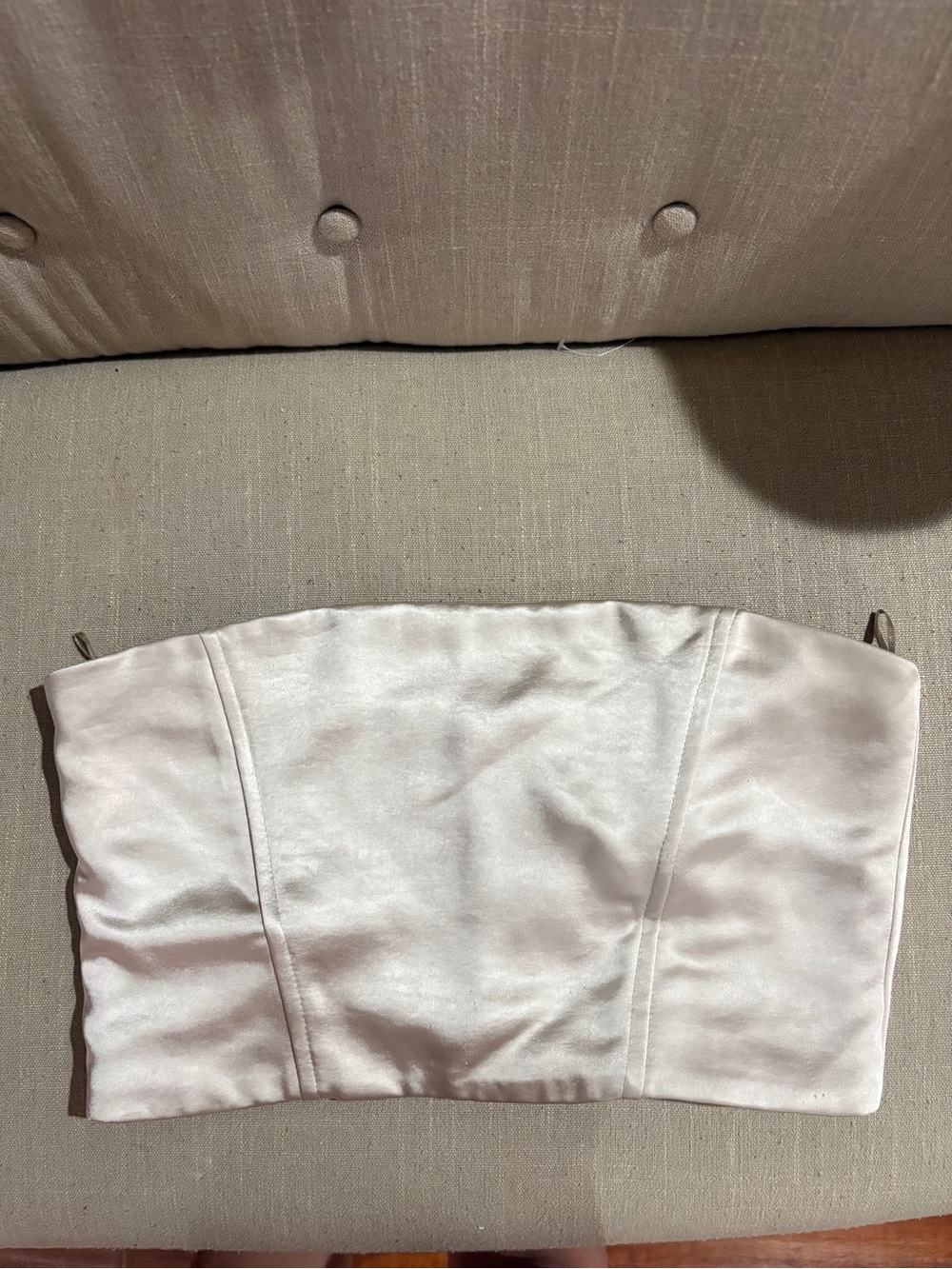 Zara Champagne Satin Strapless Bandeau